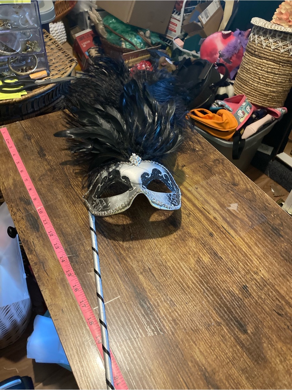 Venetian Masquerade mask with holding stick